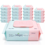 miel 미엘 물티슈 클래식 플레인 캡형 정직한평량 유아용 저자극 대용량 100매 20팩